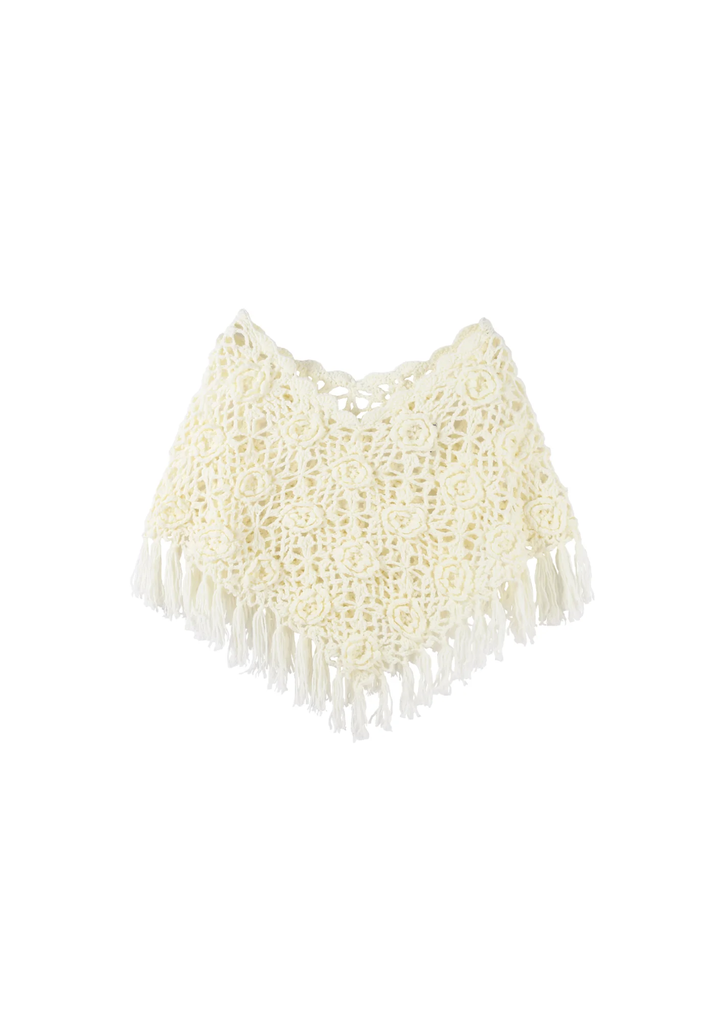 Cream Rosette Poncho - Image 2
