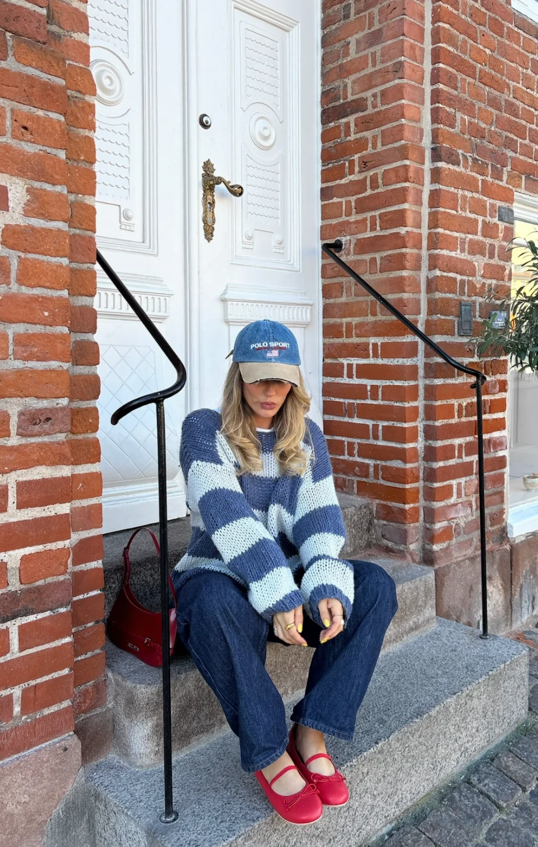Navy Forget Me Not Stripe Jumper - Image 6