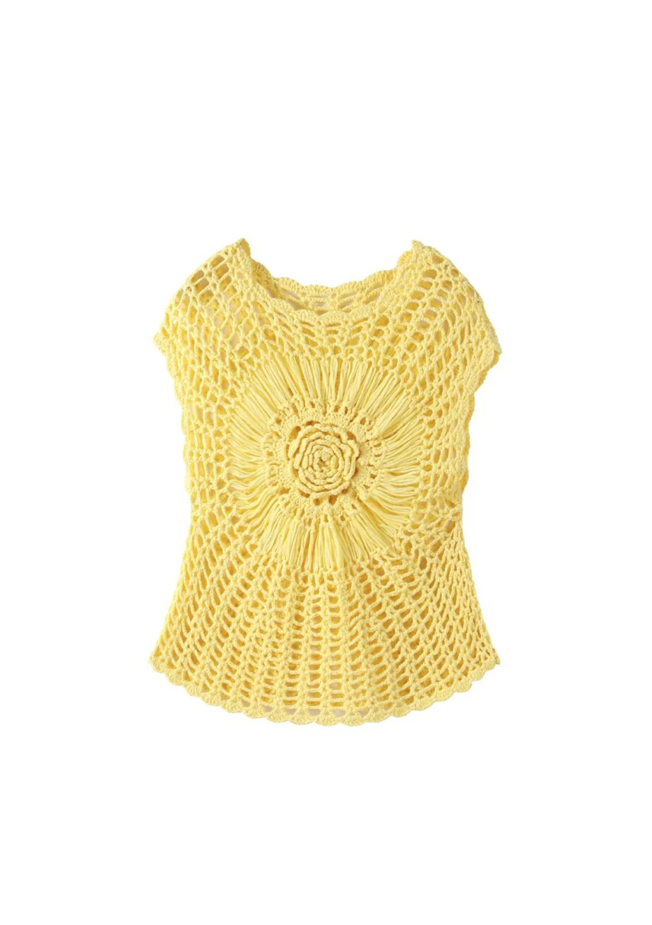 Lemon Cora Crochet Top - Image 2