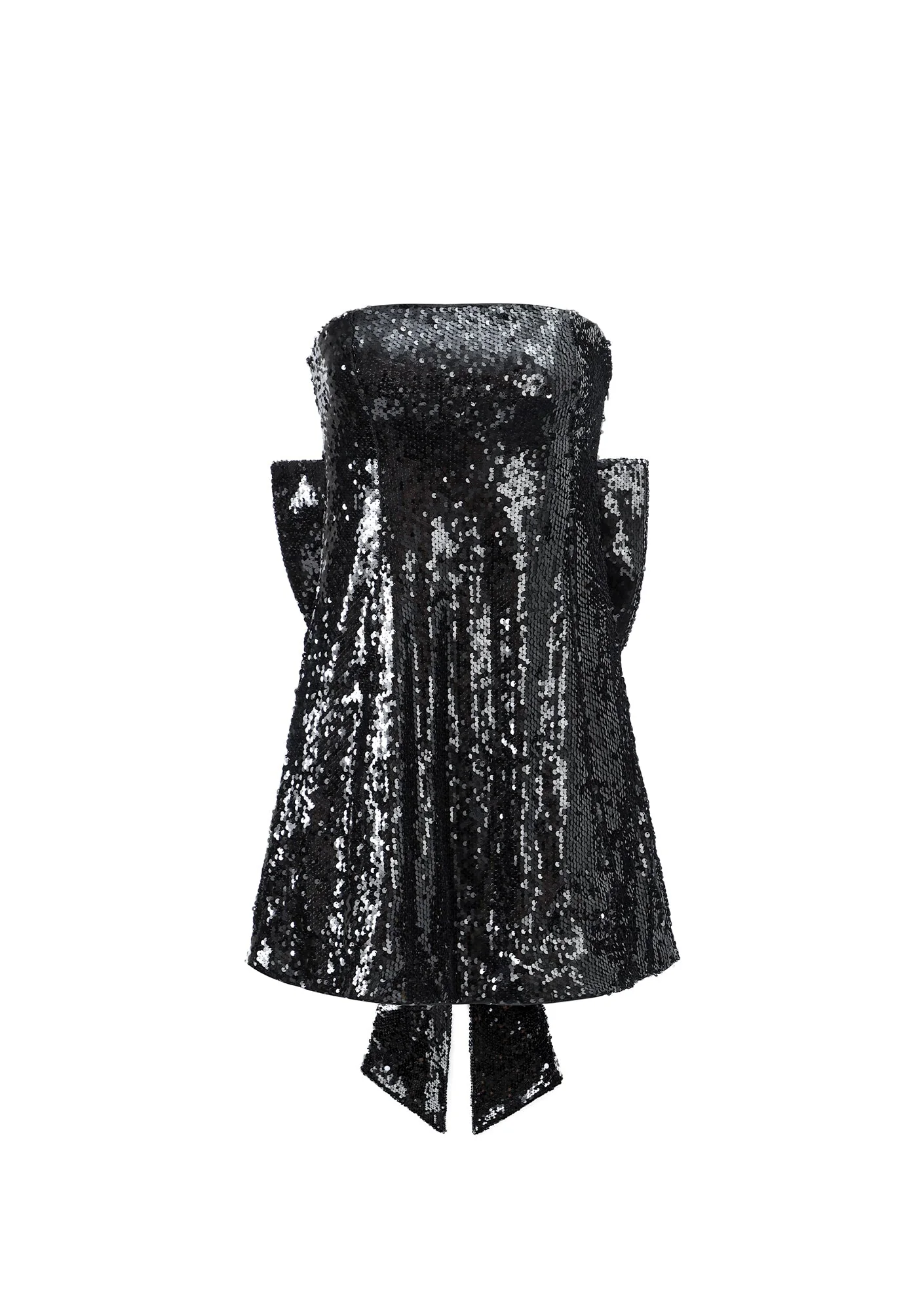 No.2 Black Sequin Bow Dress - Image 9