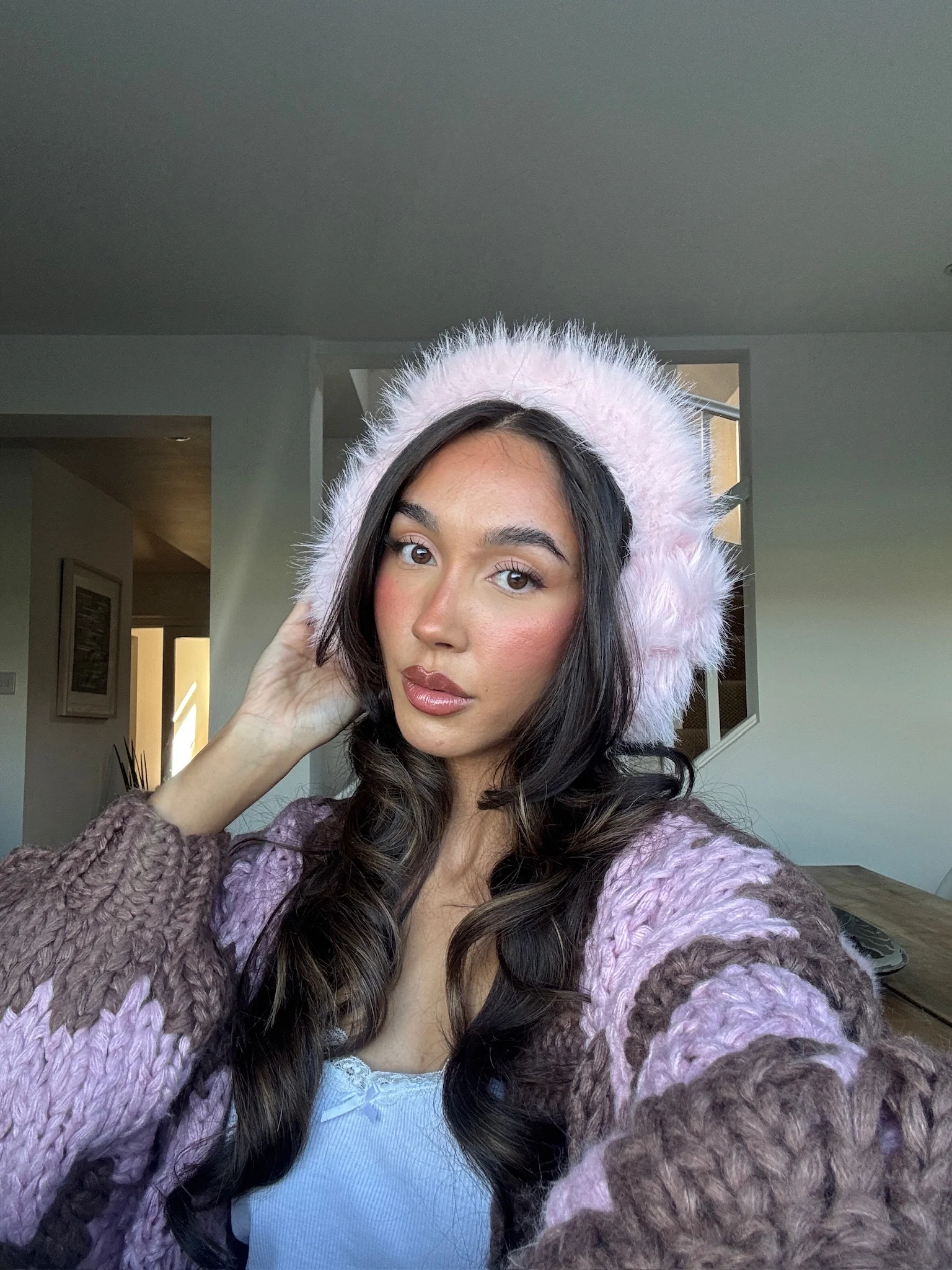 Pink Fluffy Ear Muffs - Image 3