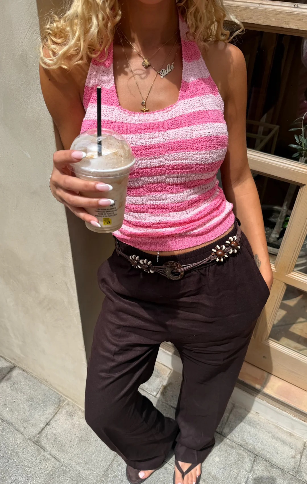 Pink Striped Halter Top - Image 5