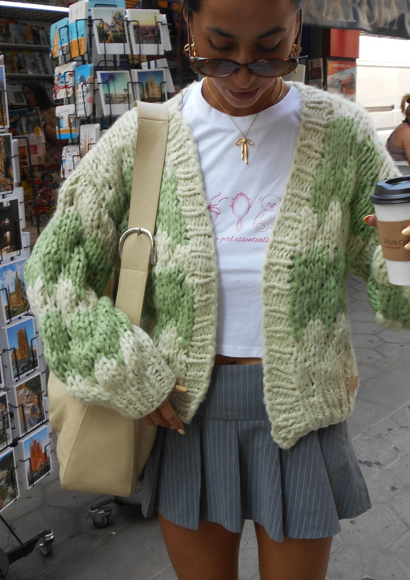 Pistachio Cream Hugs & Kisses Cardigan - Image 7