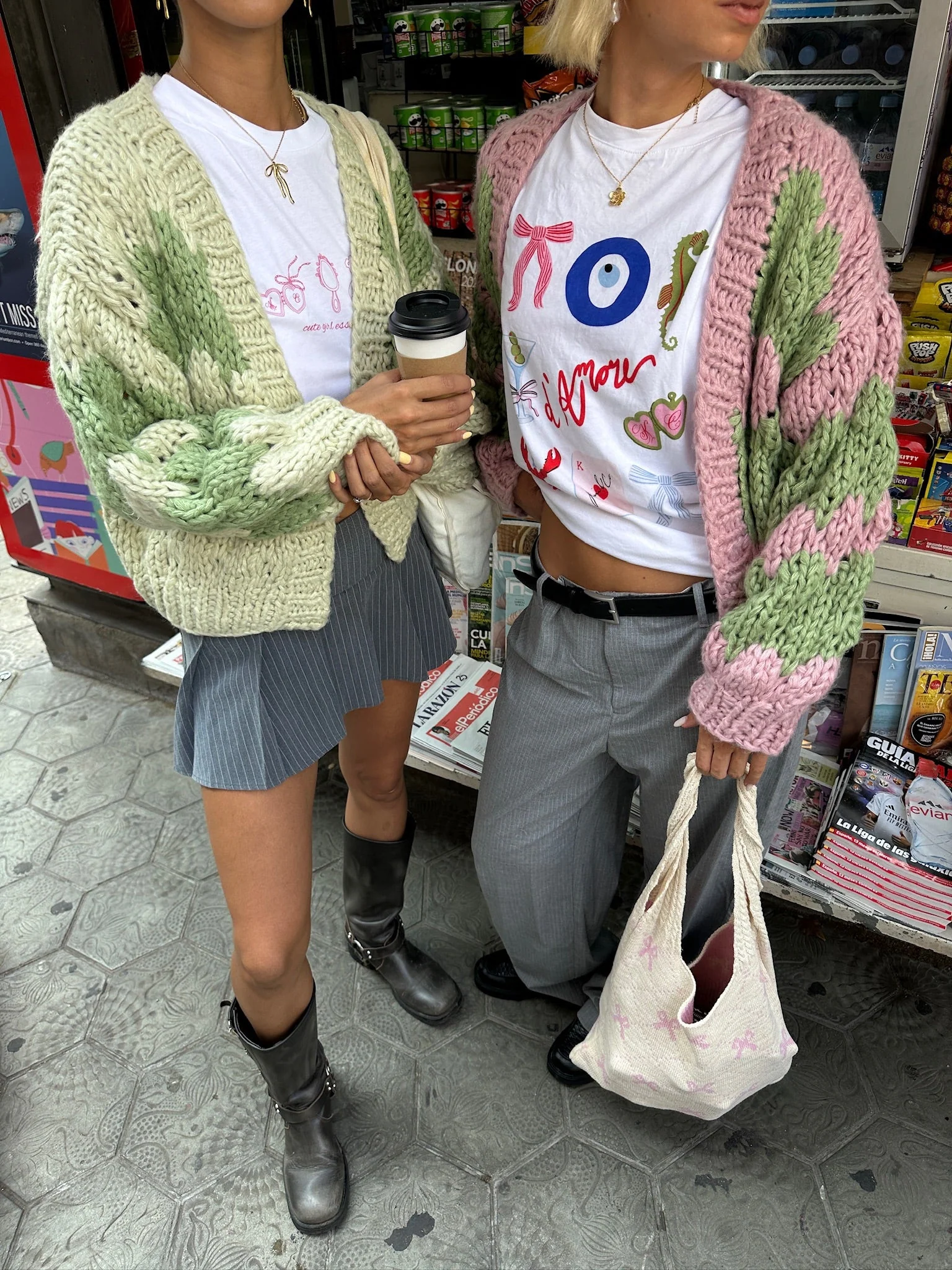 Strawberry Matcha Hugs & Kisses Cardigan - Image 5